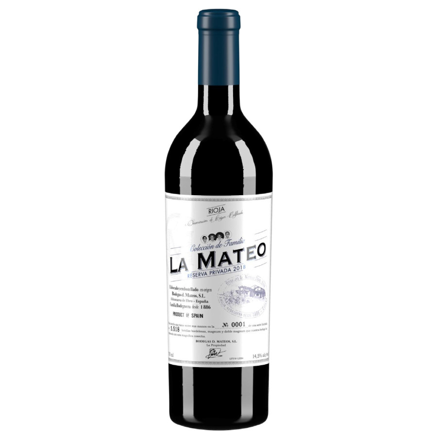 Vino LA MATEO Colección de Familia Reserva Privada 2019. DO Rioja